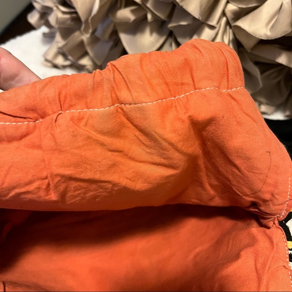 Rooster Rug Fabric Tote Bamboo Handles - Picture 4 of 4